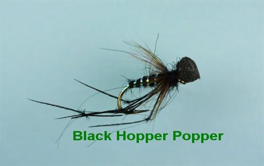 Black Hopper Popper Fly - Fishing Flies with Fish4Flies UK